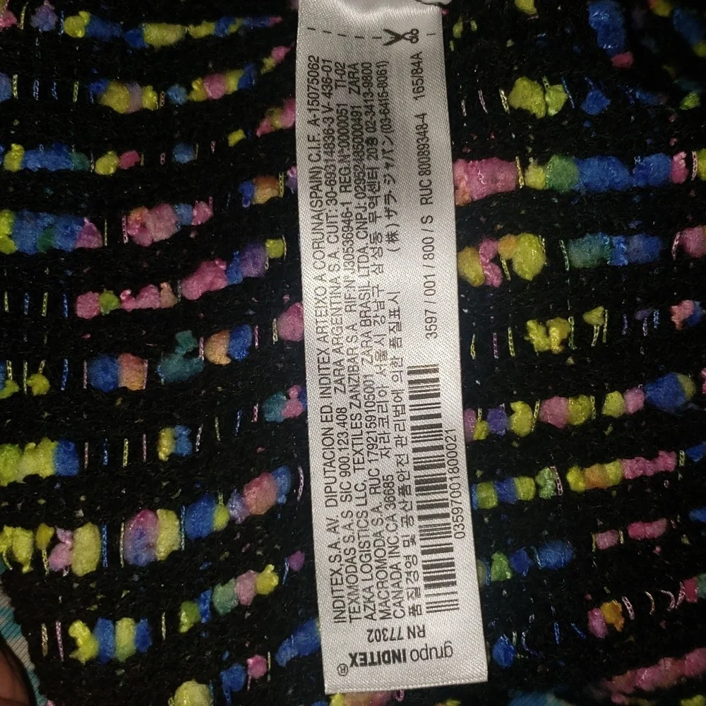 Zara  multi colour sweater jacket Small